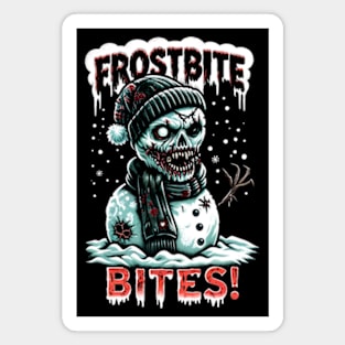 Frostbite bites! - zombie snowman Magnet